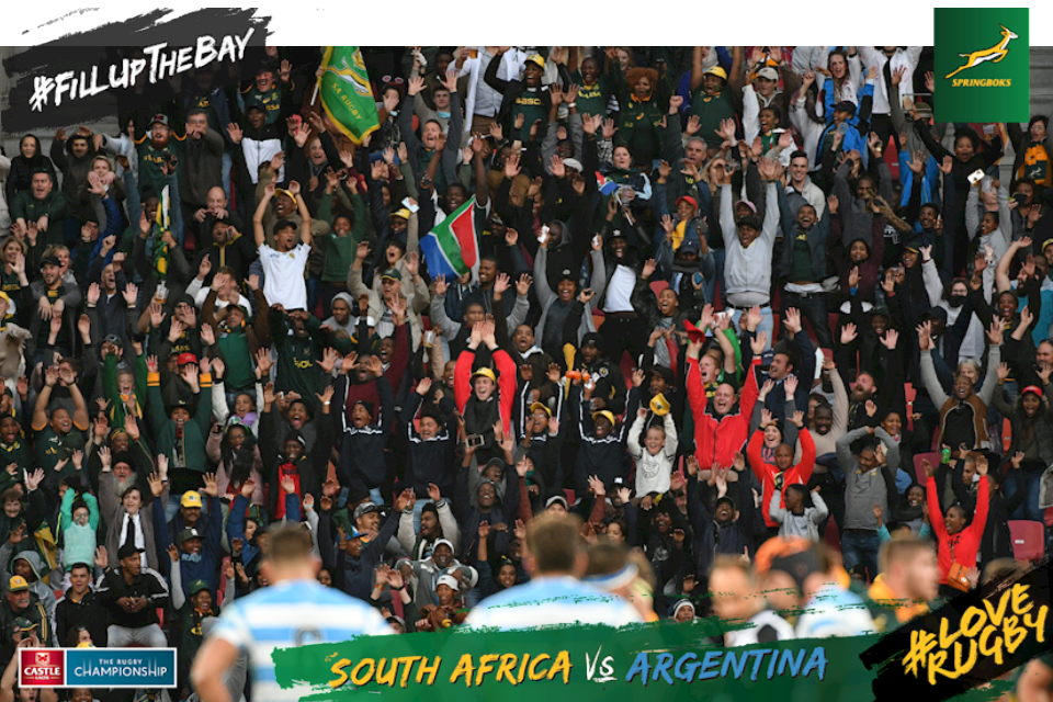 Springboks's tweet photo. 42513 people came to #fillupthebay today! Thank you all for the amazing support! https://t.co/uoXoFQK0jY
