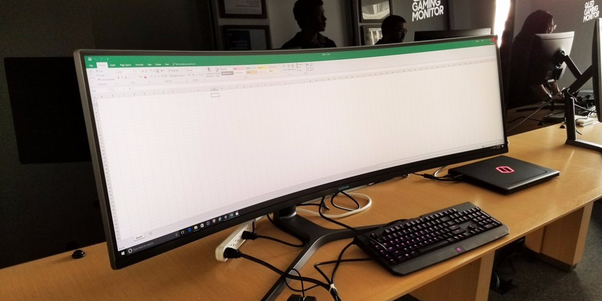 millenefits's tweet photo. Samsung just unveiled the widest computer monitor you can buy — here's how it looks in person - https://t.co/7mEoztSRgM #technology https://t.co/53CCvANKee