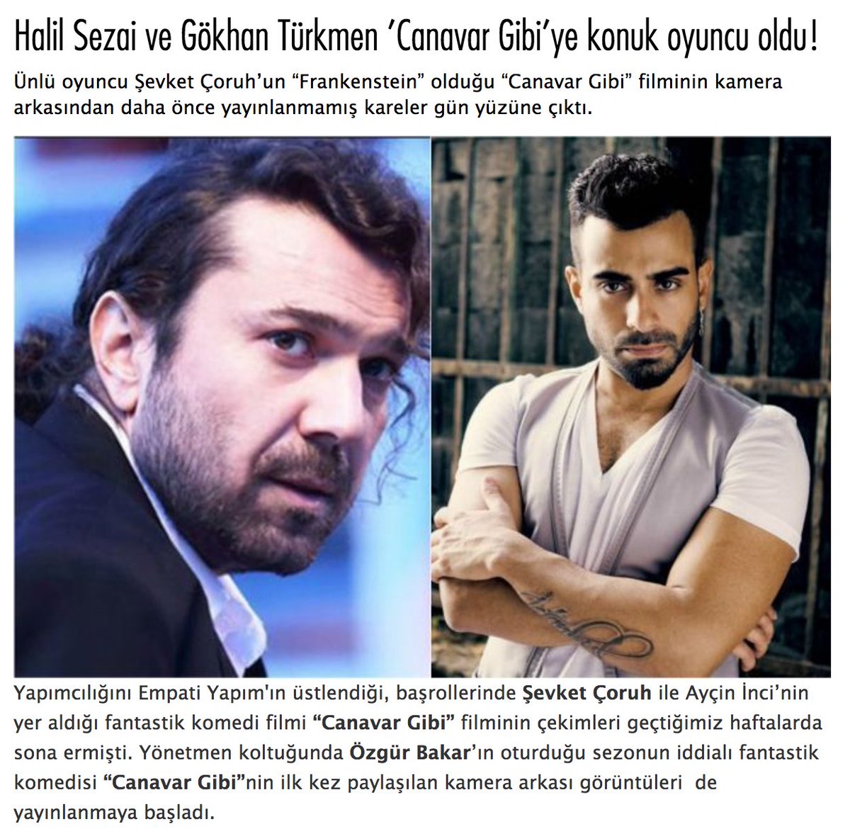 Halil Sezai ve Gökhan Türkmen #CanavarGibi 'ye konuk oyuncu oldu!

<a href="/medyatavacom/">MedyaTava</a> <a href="/halilsezaip/">Halil Sezai</a> <a href="/GTurkmenmusic/">ɢᴏ̈ᴋʜᴀɴ ᴛᴜ̈ʀᴋᴍᴇɴ ®️</a>