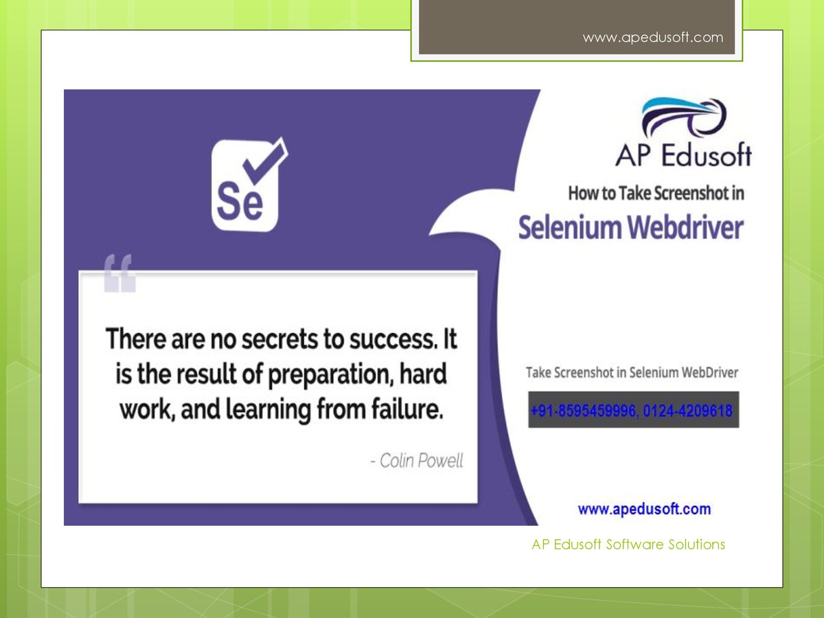 ap_edusoft's tweet image. #APEdusoftSoftwareSolutions is one of the most credibleSeleniumTraining Institutes inGurgaon.
SeeMore-goo.gl/ZajwSz  
  8595459996
