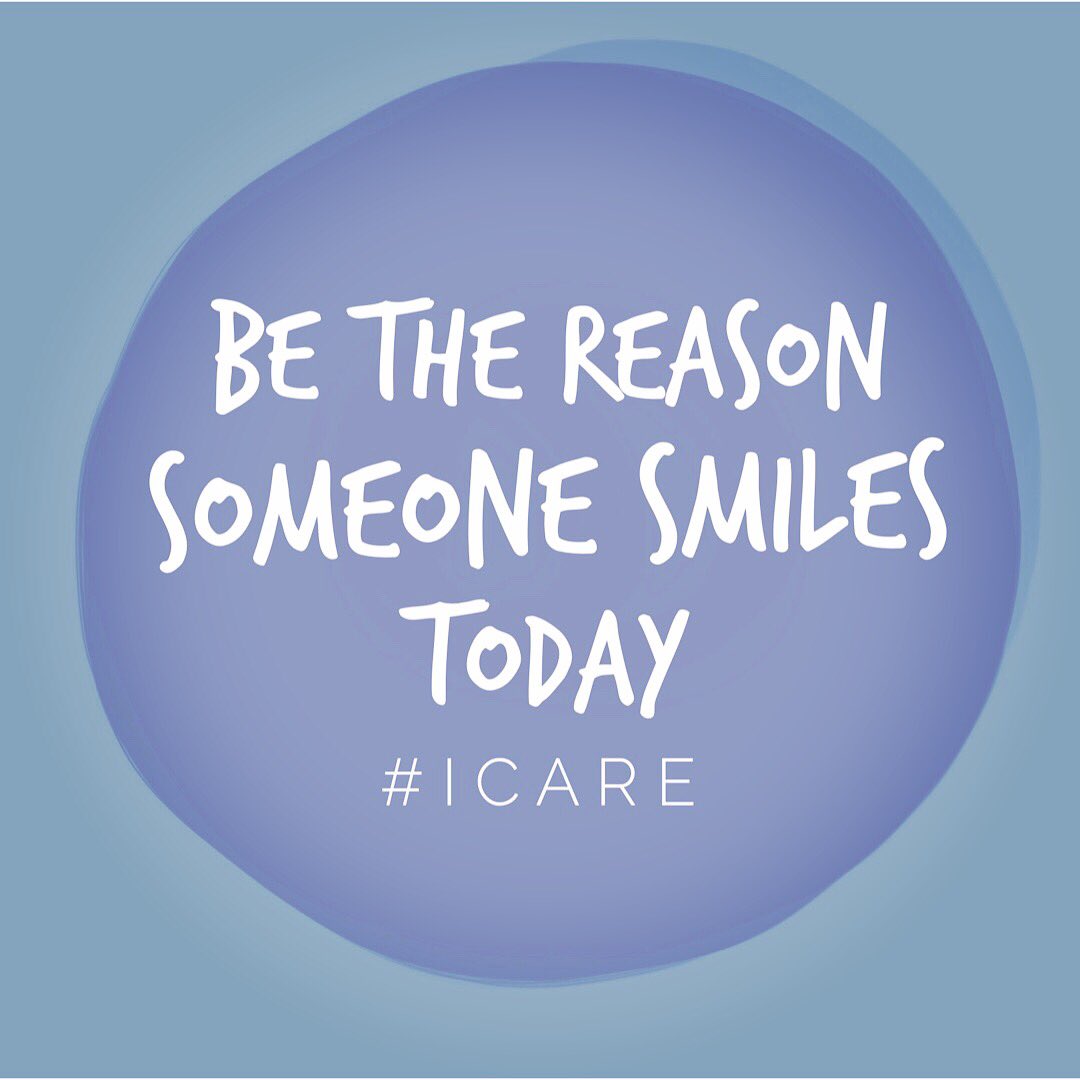There's a lot of negativity out there.  Be the reason someone smiles today. 🙂💙 #icare