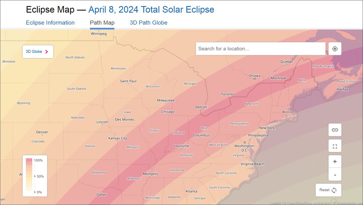 Phileaux's tweet photo. For folks who can't make #SolarEclipse2017 here's a site to find your next opportunity: https://t.co/MduDxBhjWA  (April 2024 eclipse map) https://t.co/Eq9omGVzTO