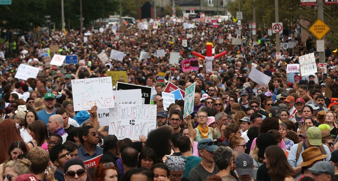 PHOTOS: Protesters flood Boston streets Saturday bit.ly/2fVDKJa?utm_me… https://t.co/AeXW3MmL1H