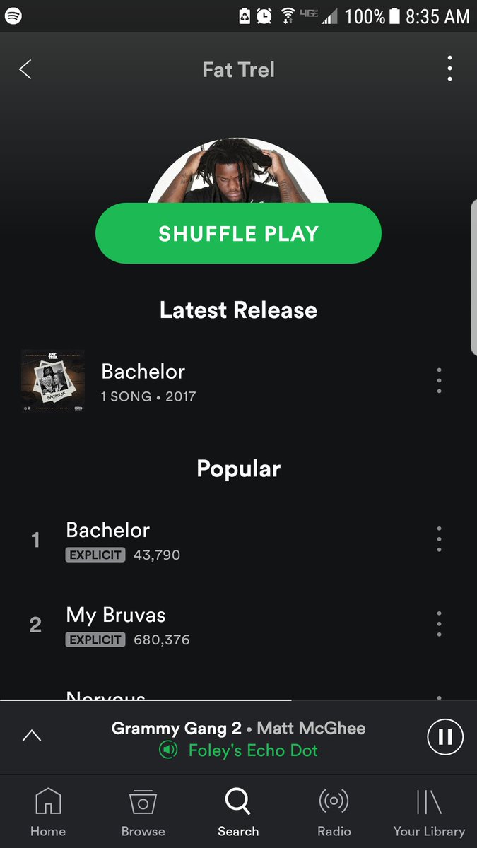 dtlarecords's tweet photo. New @FATTREL single #Bachelor did 6k plays on Spotify yesterday π it up! Another successful #dc1135 x #dtla collaboration https://t.co/omac7SdKlY