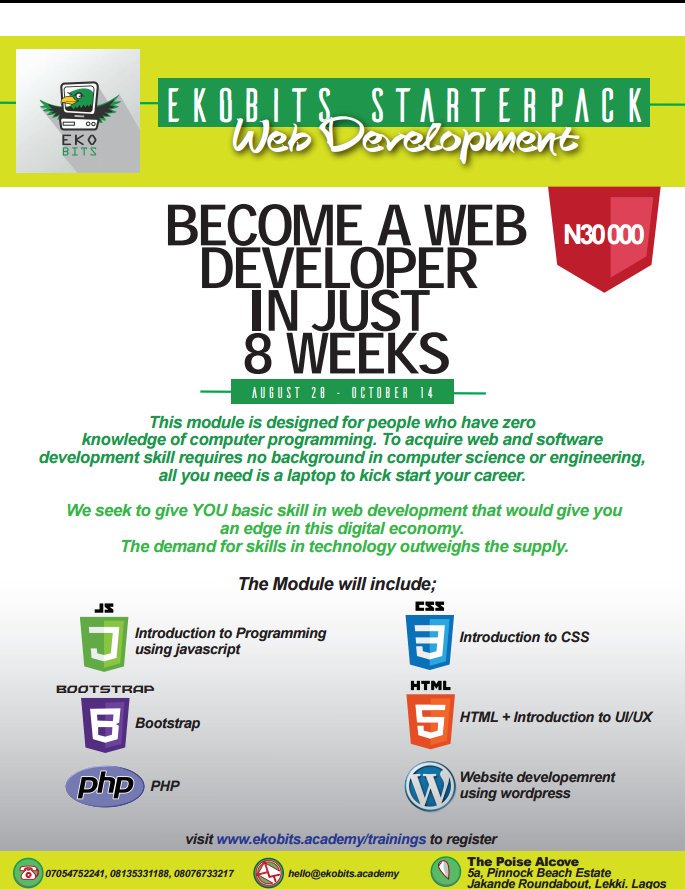 waleCloud's tweet image. Learn to build amazing websites and web applications. Register here
docs.google.com/forms/d/e/1FAI…
@Ace_KYD