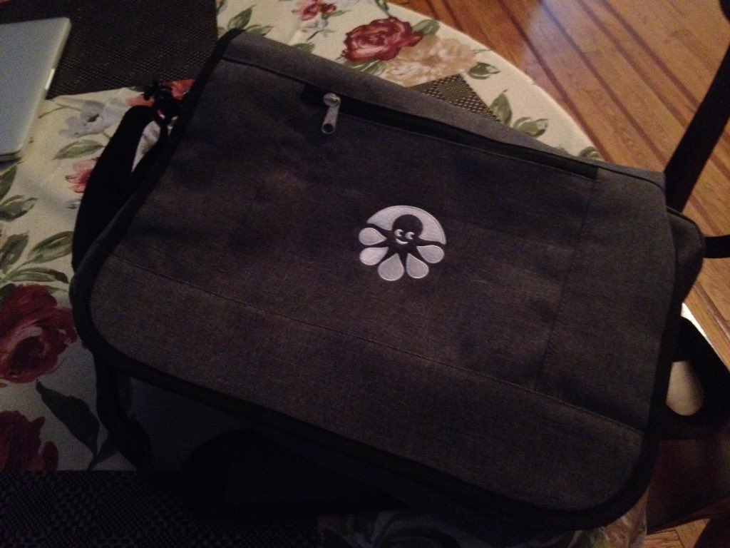 Will be at FlameCon in about an hour! Look for me with this bag if you want one of my 4 remaining copies of <a href="/TheAdvZine/">The Adventure Zine</a>