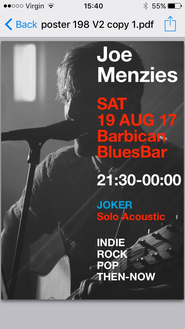 bluesbargrill's tweet photo. We have 'Joe Menzies' lead singer from 'Joker' in tonight! @bluesbargrill https://t.co/qXQjdqFjdz