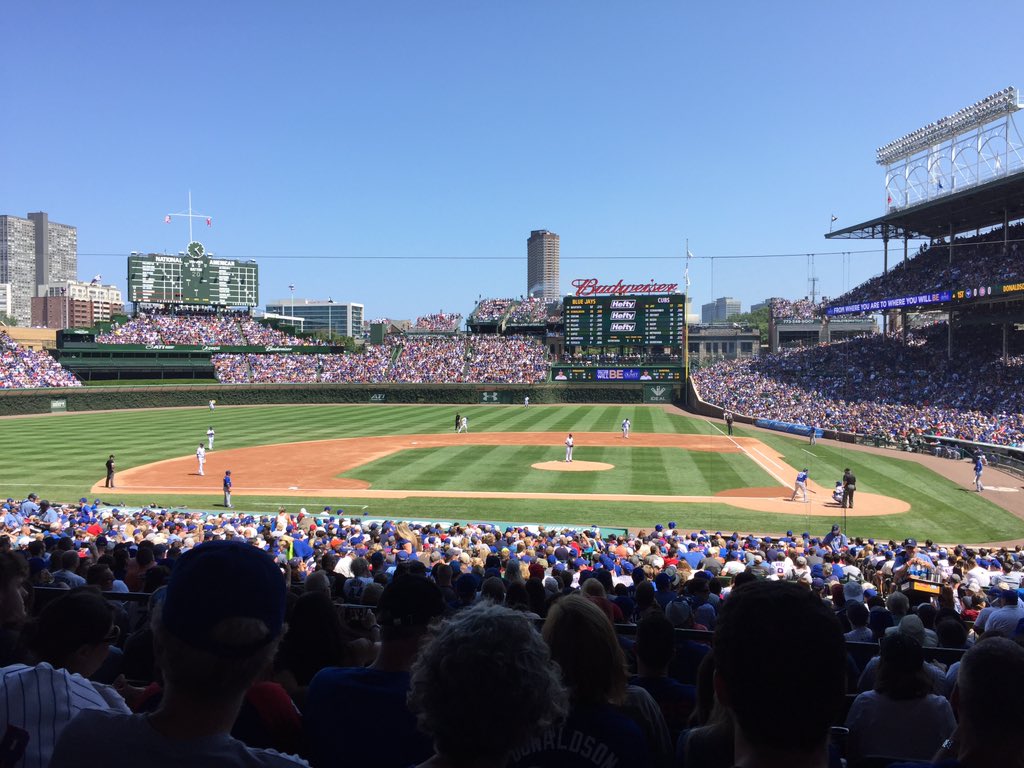ecdesjardins's tweet photo. My view on this beautiful Saturday afternoon #cubs #ballgame #baseball https://t.co/JqKKvWK1vk