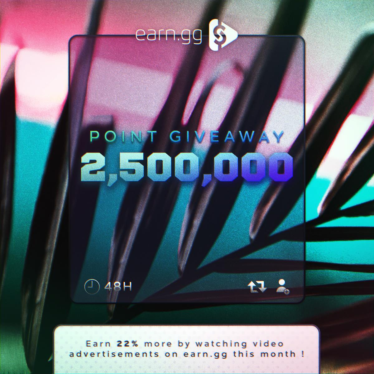 2.5 MILLION POINT GIVEAWAY: RT + Follow to enter... Drawn in 48 hours!