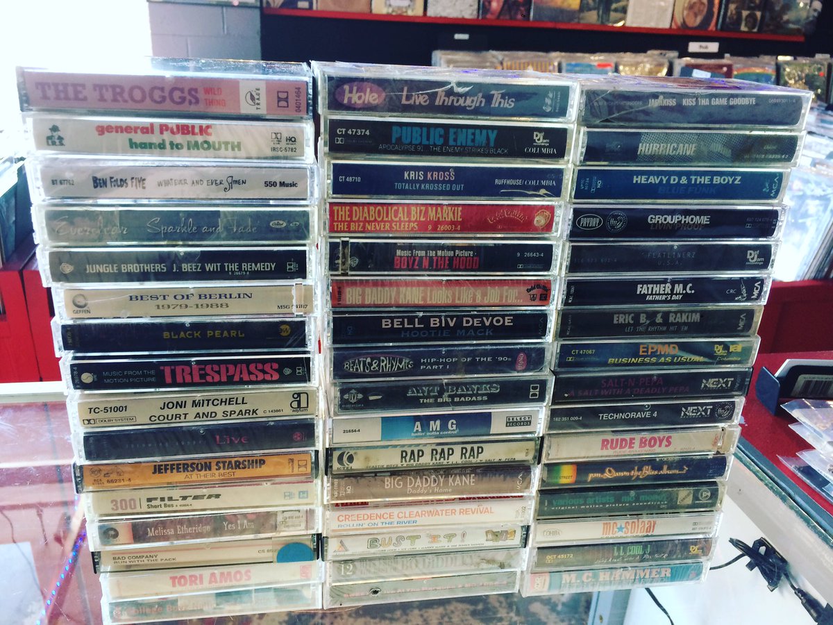 few towers of tapes going out today! Pretty heavy on 90s hiphop w/ a few indie gems, rock standards &amp;that Hole that Cobain probably wrote.
