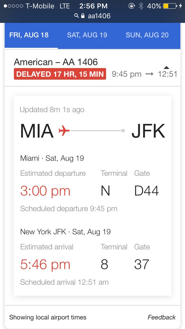 RachelEtNicole's tweet photo. An an update - been delayed for 17 hours now. @AmericanAir AA1406 https://t.co/7MQmhrolfy