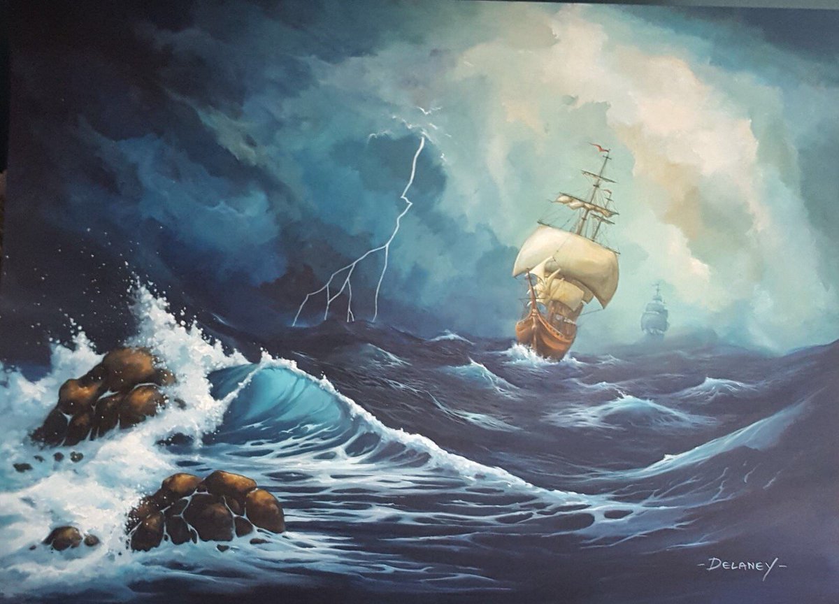 Here is my center piece, painting called the sea pursuit. Thanks for the compliment <a href="/Tweetinggoddess/">Samantha Kelly Media</a>
#seapainting #irishart