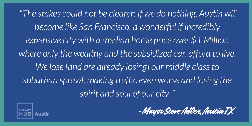 ImpactHubAustin's tweet photo. #ATX approaches a housing crisis- we can keep our city diversely weird &amp; affordably engineered. How? 👉  https://t.co/xG57CsxDWV @MayorAdler https://t.co/dtQ4EFimu6
