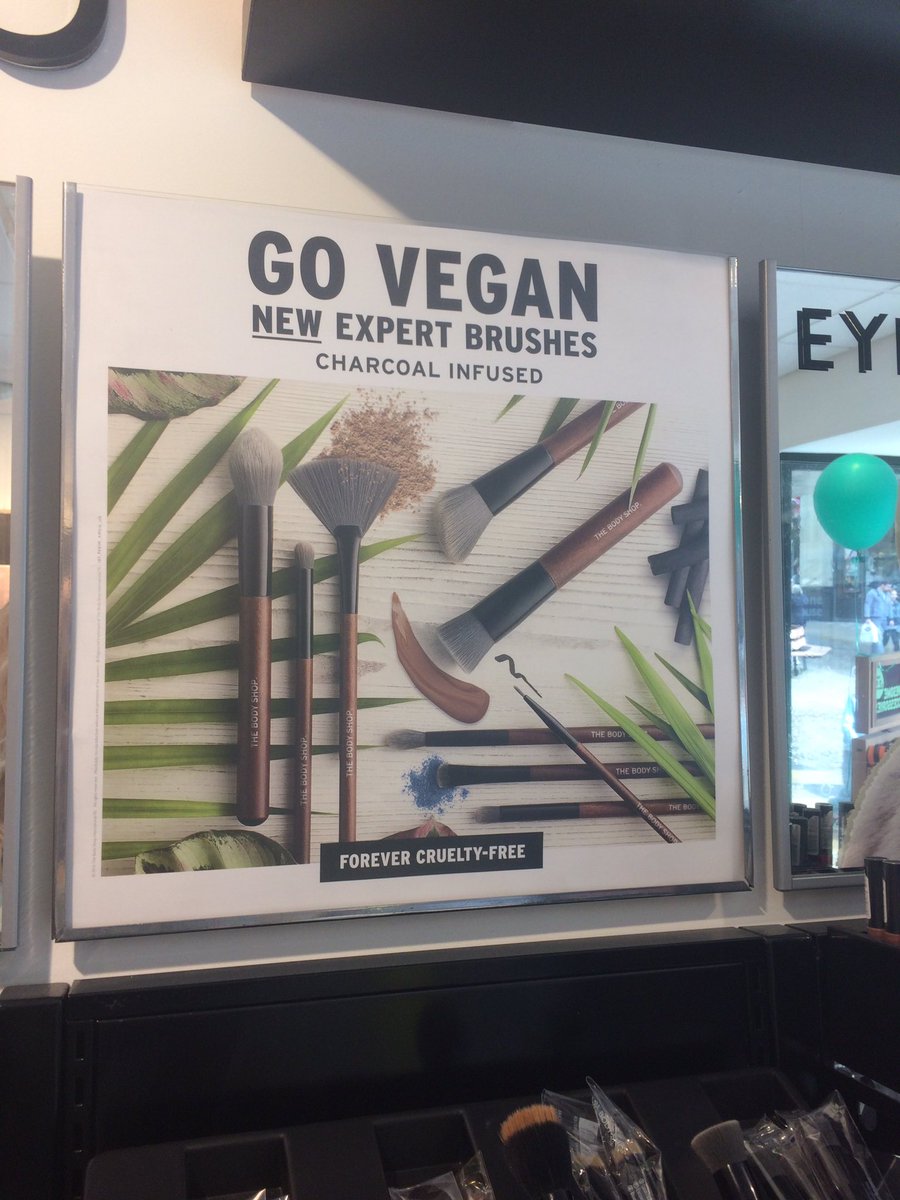KatePow3ll's tweet photo. not only are The Body Shop now owned by a cruelty free company, they are really pushing their vegan products which is nice to see 😌😌😌 https://t.co/IGQeCyFlMv
