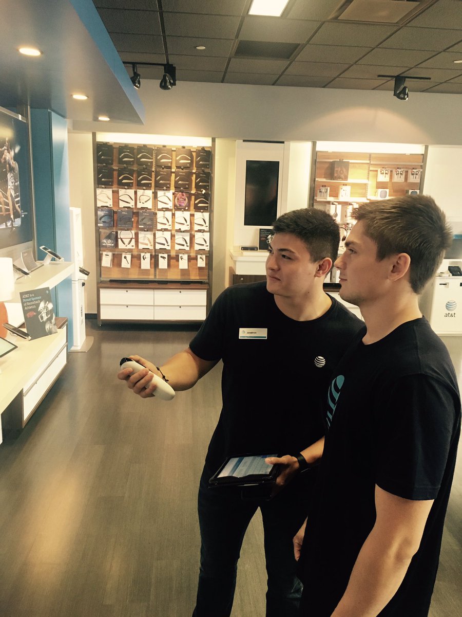 Taking some time today to train Jacob, the newest addition to our team, on our awesome DirecTv products! #MidStatesProud #LifeAtATT