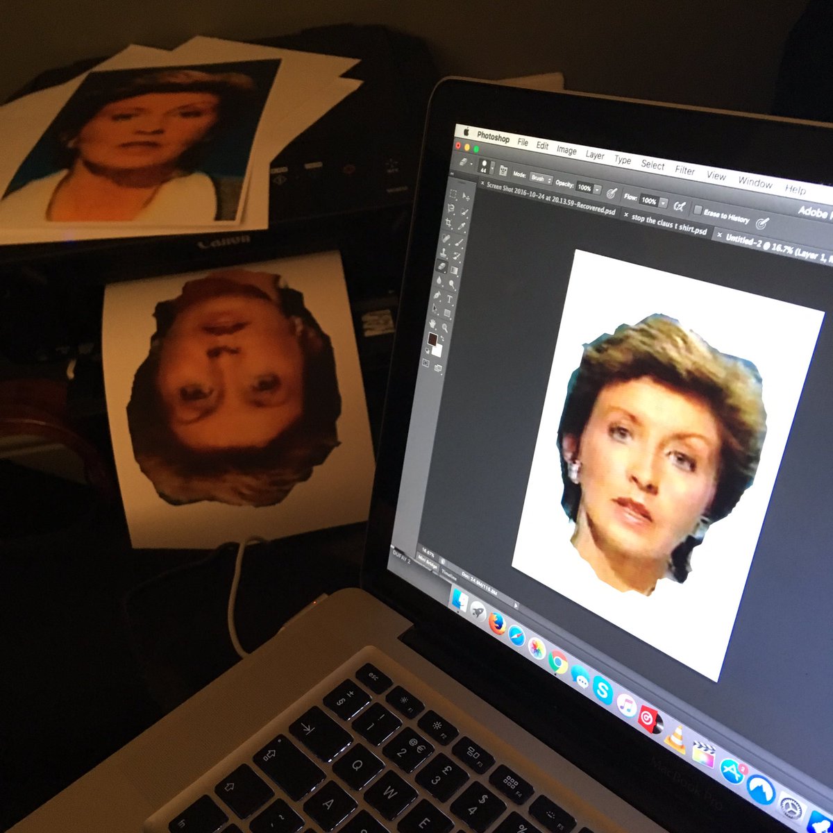 sianyriot's tweet photo. Saturday night struggling to make Sue Lawley masks for @RebelDykes film. So many Sues I now only see Cillas... https://t.co/nzeHjg48sf