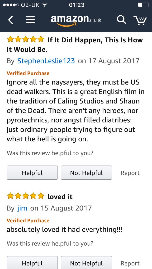 TheDeadInsideUK's tweet photo. The 2 most recent reviews we've had on #amazonprime #SupportIndieFilm #HorrorMovies #zombies https://t.co/InyTvh43Lq