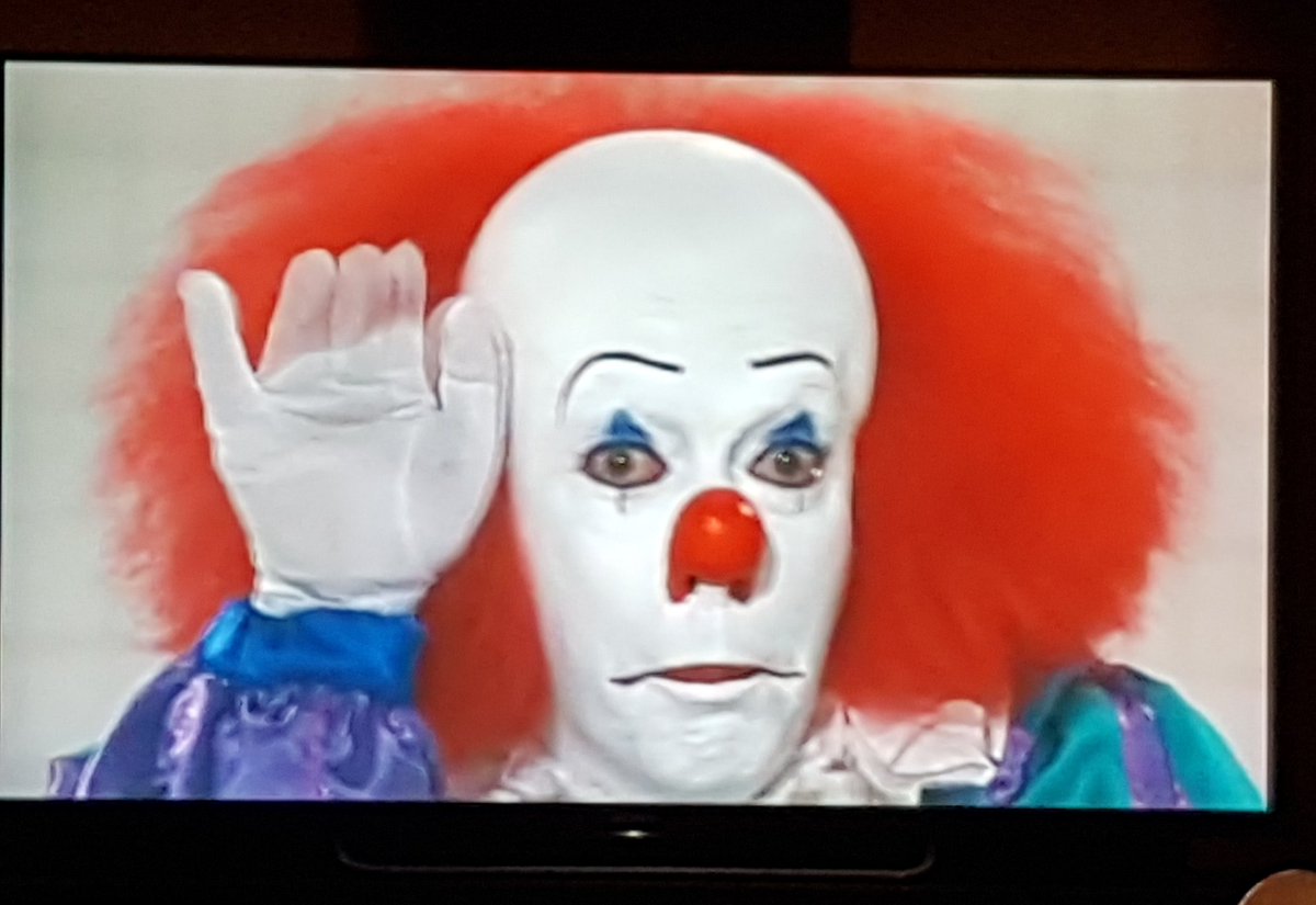 Amy4400's tweet photo. Watching IT and finding those eyebrows more scary than the clown...@cerilou77 #offfleek https://t.co/nmPOLXY7kx