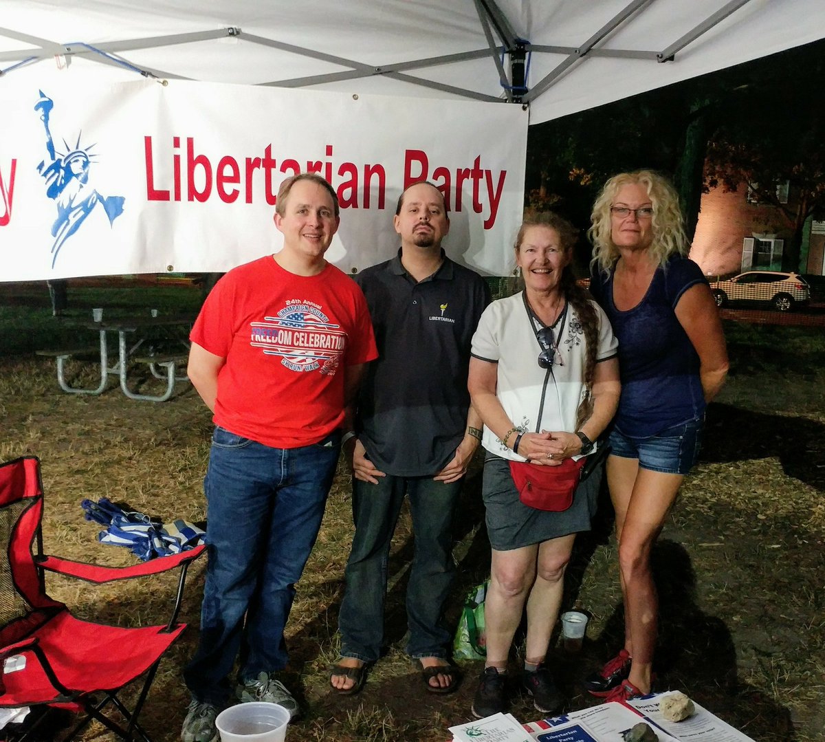 lpchampaign's tweet photo. Our executive committee still holding down the booth at #TasteCU. You still have a little bit of time to come visit us. https://t.co/5seRM9XKEI