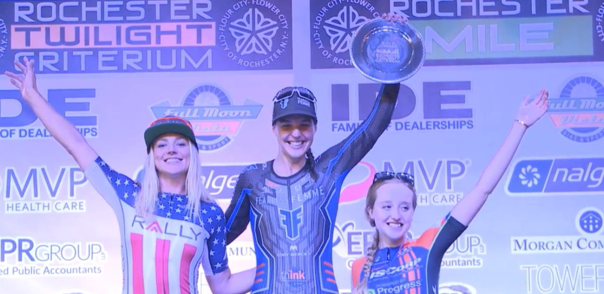 Women's #RochesterCrit Podium
🥇Rebecca Wiasak <a href="/RebeccaWiasak/">Rebecca Wiasak</a> 
🥈Erica Allar <a href="/ericaallar/">E.</a> 
🥉Skylar Schneider <a href="/skylar_mars24/">Skylar Schneider</a>