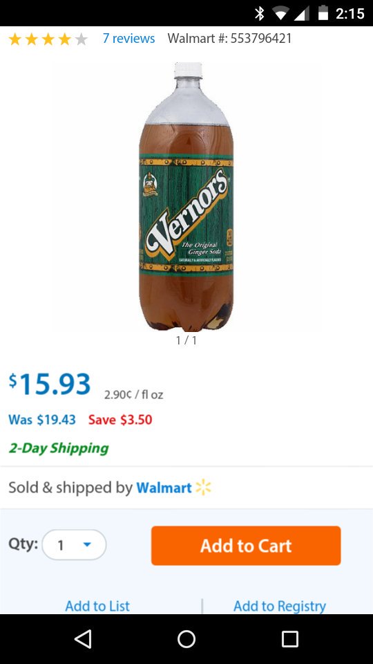 VVernington's tweet photo. 2 liter of Vernors for just 15.93 how can you beat that? https://t.co/h209J6CnIj