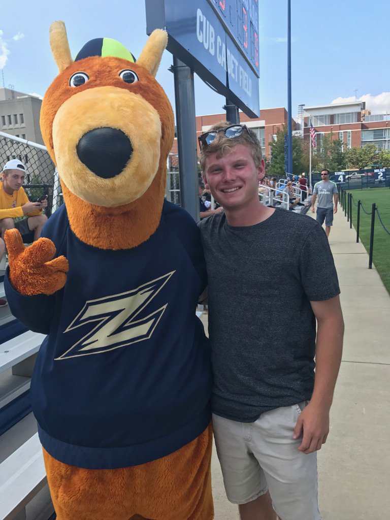 PrideOnThree's tweet image. Bryce getting fired up at the Akron vs Loyola match.