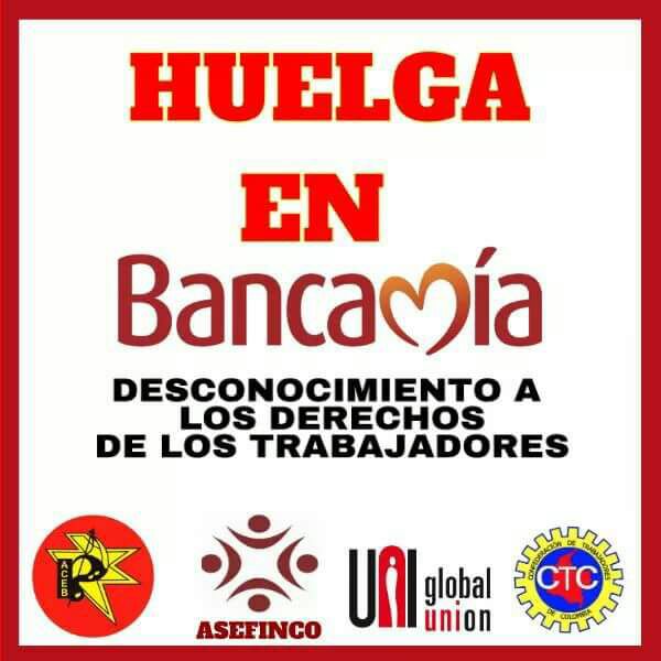 ncarolina11's tweet photo. Gracias a los abusos de @BancamiaOficial para llegar a acuerdos justos en la mesa de negociación @AsefincoB @ENSColombia  #VamosAHuelga https://t.co/gv5c1XkUsL