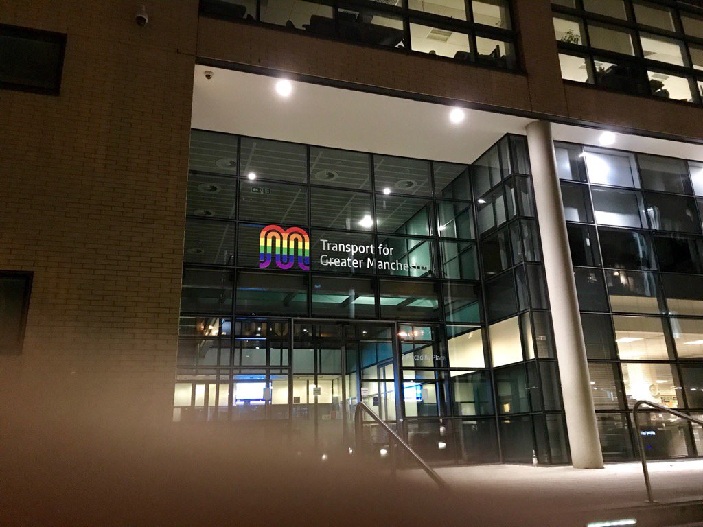 SERIFOcom's tweet photo. @OfficialTfGM showing real Pride in the city https://t.co/o1g424gXsQ