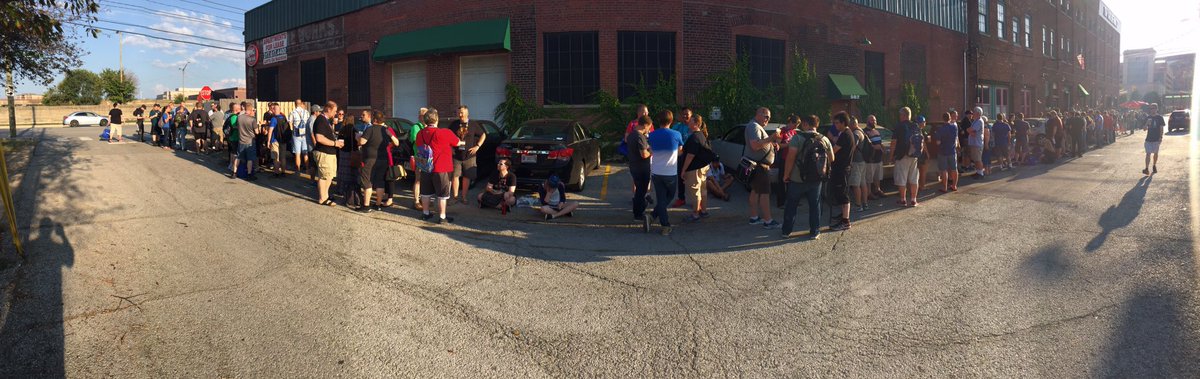 BoardGameBaker's tweet photo. @thesecretcabal there better be beer at the end of this line!  @2TonPorcupine https://t.co/7X9P6CIYbI