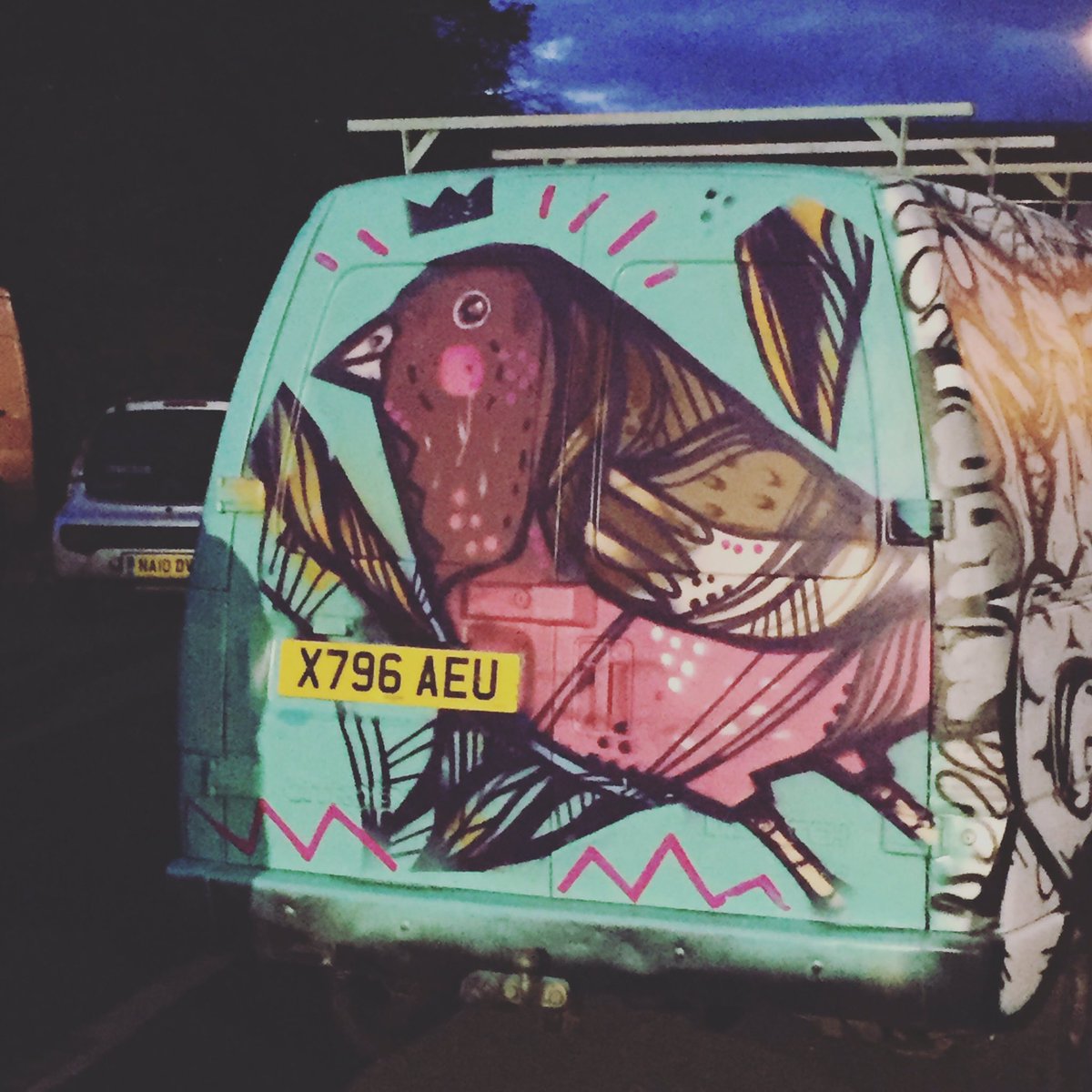 iambobzilla's tweet photo. I painted your #van with a #pinkfinch and it looks chuffin proper nice! https://t.co/gIVyQ09iJM
