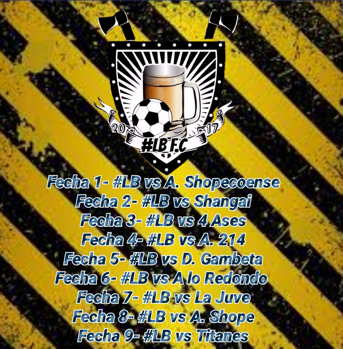 LBFC2017's tweet photo. Estos son los cruces del equipo para el resto del campeonato, mañana jugamos la fecha 3 vs 4 Ases el líder de la tabla! #VAMOLB https://t.co/Lsq5PvvCj7