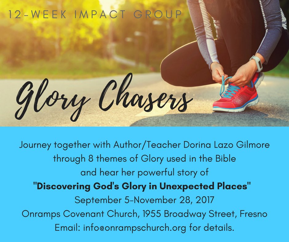 DorinaGilmore's tweet photo. #Fresno friends, come join us if you have Tuesday nights free this fall! Can't wait to share #GloryChasers !! #fresyes #speaker #biblestudy https://t.co/F5Is1KhJFA