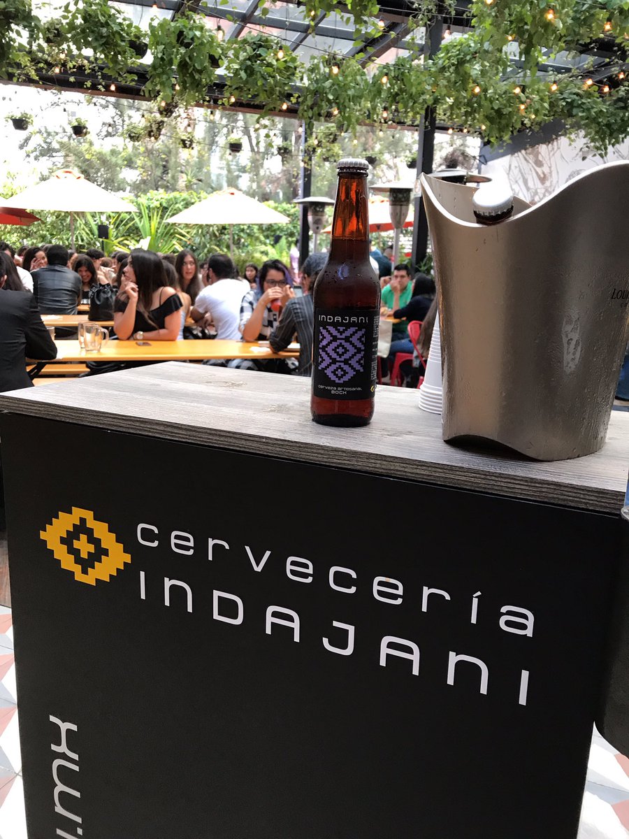 Estamos en el @BiergartenMR dando degustación de nuestra cerveza #IndajaniBock