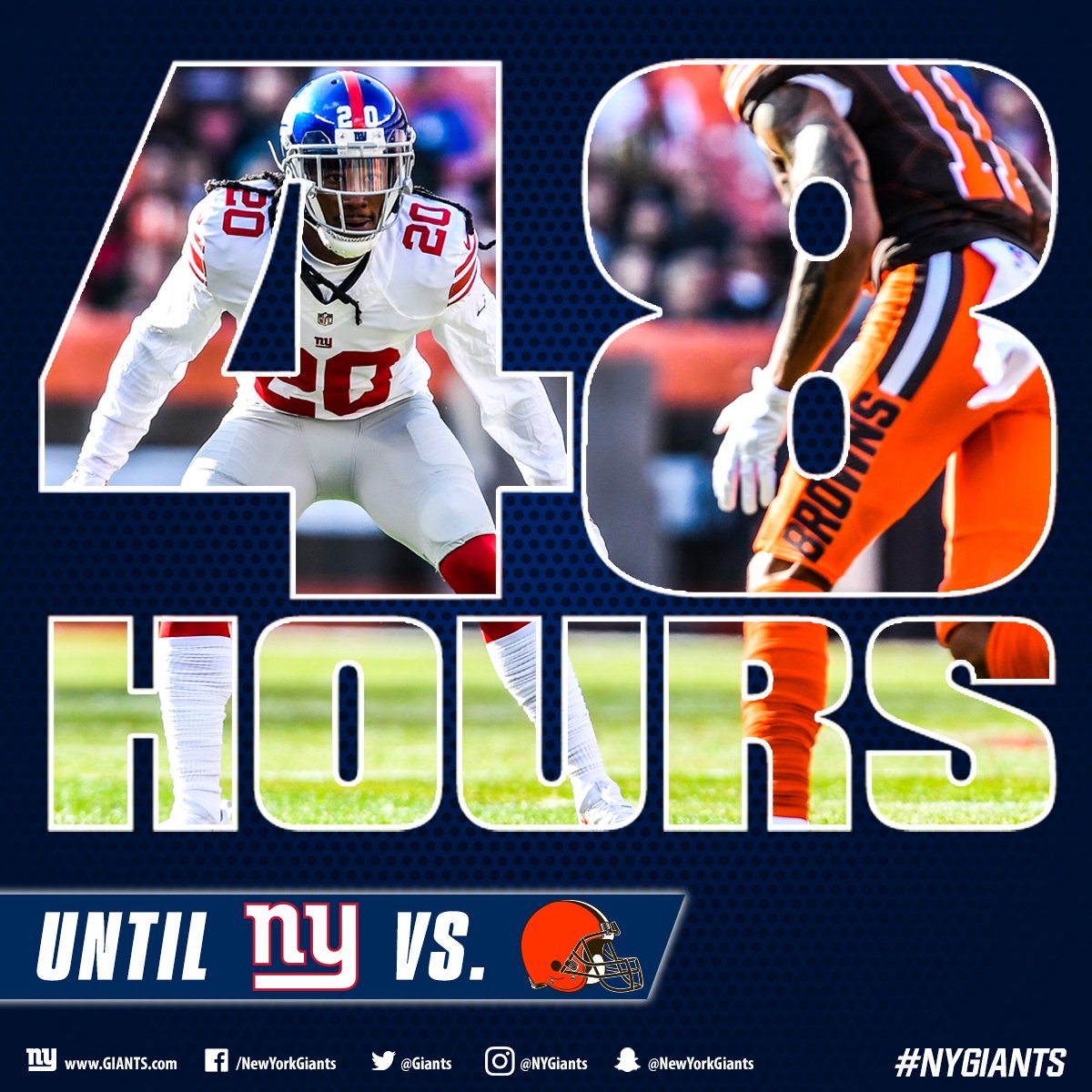 48 HOURS to go until #NYGiants vs. Cleveland! https://t.co/umtF6Mn7yp