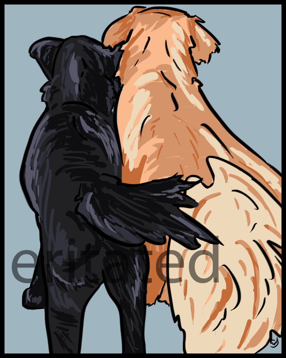eritated's tweet image. Commission of two dogs. Check out my website: ericamakesart.com/en/
#petportraits #digitalart #dogs #dogart #animalart #petart #pets