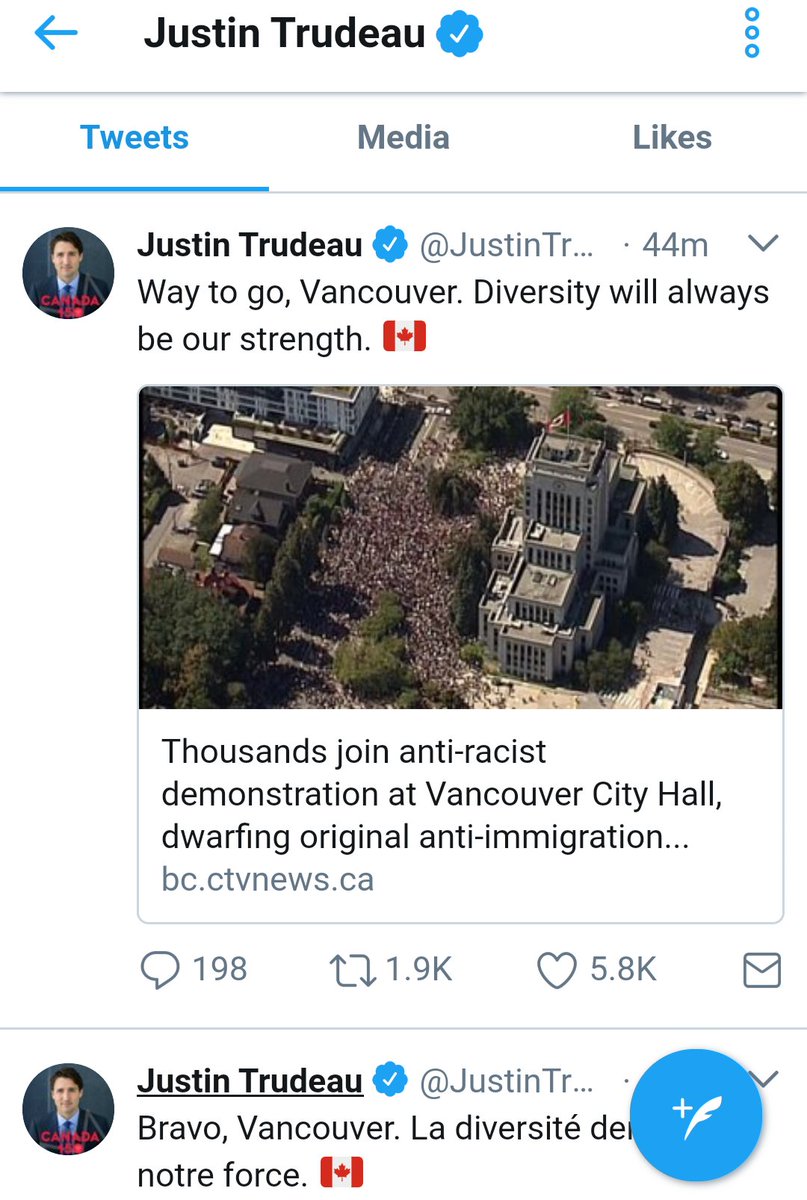 BillTufts's tweet photo. Holy Fuck 
Trudeau cheerleading Antifas beating on Canadians questioning his open door, free for all  immigration policies https://t.co/MNCelB1Kes
