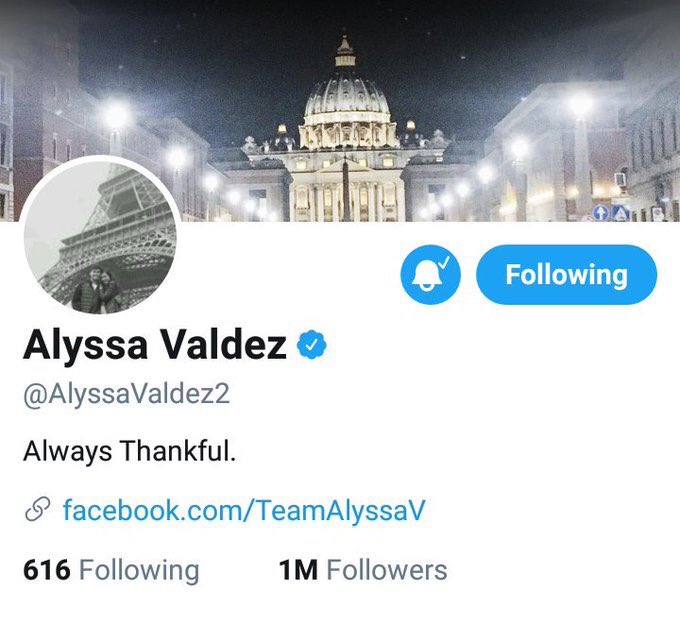 AlyssaValdez2's tweet photo. Thank you for all the love and support! Happy 1M! 💫❤️🤗 https://t.co/qimzNQk6zN