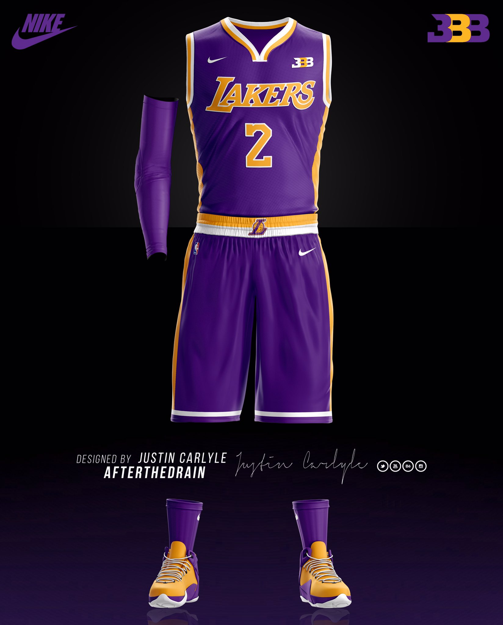 Justin Carlyle Design on X: Custom @Lakers alternate jersey concept Will  @ZO2_ bring the Lakers to the playoffs this year? #Lakers #LonzoBall #nba  #NBADraft  / X