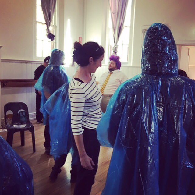 The fabulous Maude Davey in rehearsals with the ensemble. Only a week and a half until we open! #rollercoastertheatre #melbournetheatre