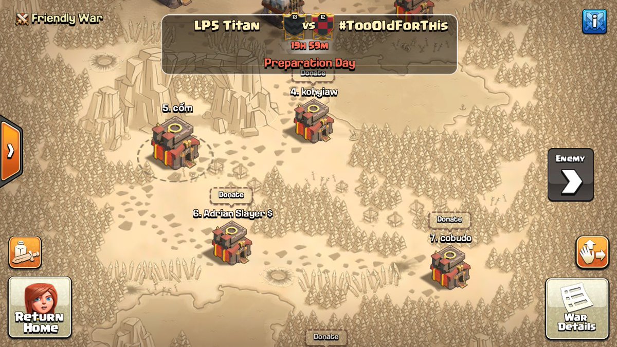 Two clans with a combined record of 8-0 going head to head in an epic <a href="/MinerLeagueCW/">MLCW</a> war of the week! Good luck <a href="/toftCOC/">#TooOldForThis</a> let's do this 🔥