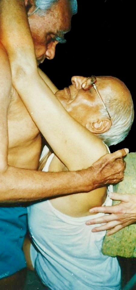 BobbyClennell's tweet photo. In remembrance of B.K.S Iyengar on this day, shown here working with an elderly doctor in the medical class at RIMYI, Pune. https://t.co/Ne8rn4sFcn