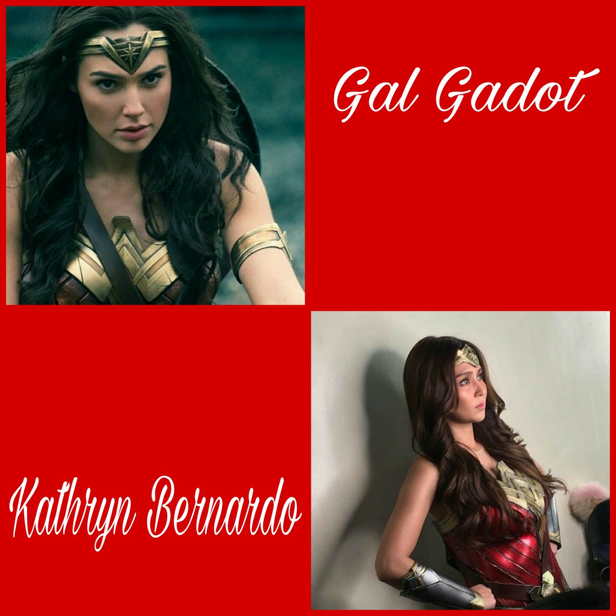 icheska's tweet photo. Wonder Woman x Wonder Woman gorgeous as always @bernardokath ..this girl is on ๐ฅ ๐๐ @GalGadot ๐๐ #bothperfect https://t.co/mKcCGYaN60