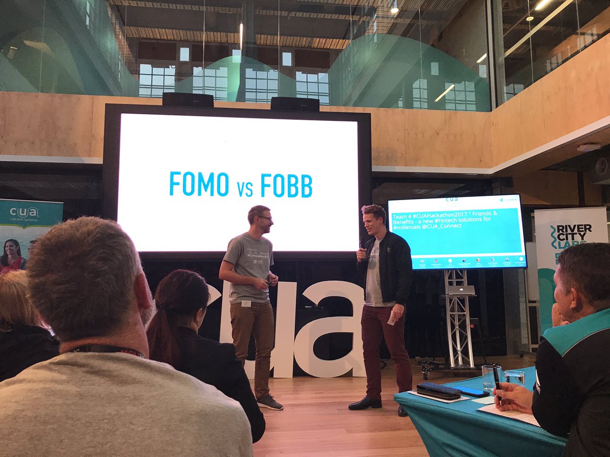 ellispeta's tweet image. #cuahackathon2017 hearing a solution for #Fomo vs #FOBB ( fear of being broke) a true #millennial problem