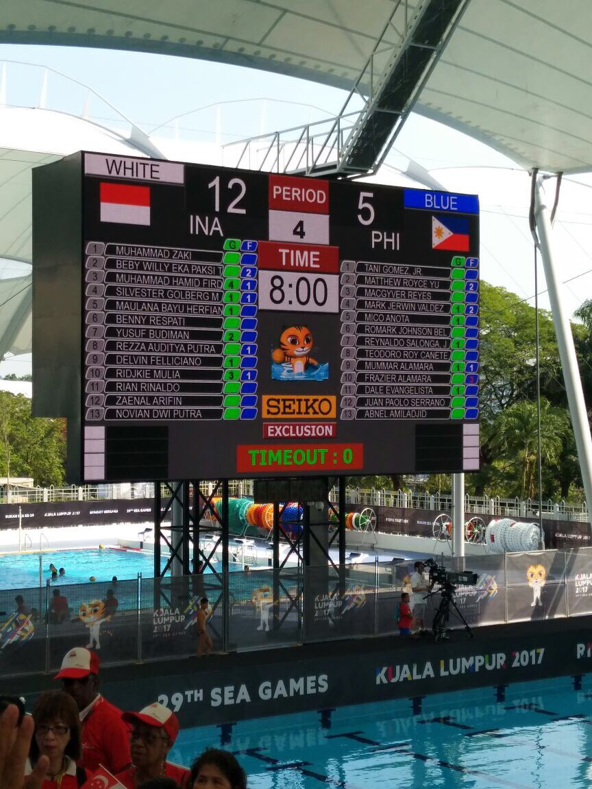 Team Polo Air Putra Indonesia mengalahkan Team Philipina dengan skor telak 12-5. #SEAgame2017
