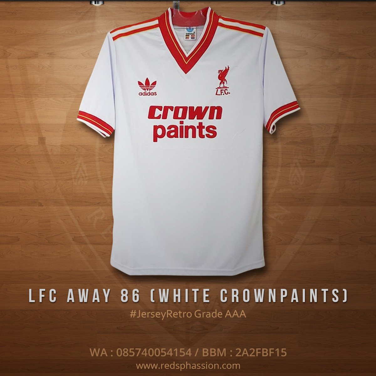 Redsphassion's tweet photo. #RetroLFC #Retroliverpool Away 1986 (White Crownpaints) | size S M | Grade AAA 165K - ORDER ke WA 0857400545154 / BBM 2A2FBF15 https://t.co/ij1yHomr2i