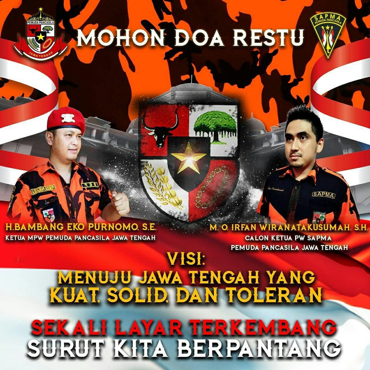 SAPMAPPUNDIP's tweet photo. MOHON DOA RESTU DAN DUKUNGAN UNTUK FOUNDING FATHER SAPMA PP UNDIP, MENUJU JAWA TENGAH YANG KUAT, SOLID, DAN TOLERAN.

PANCASILA ABADI!!! https://t.co/775h2Gc1IX