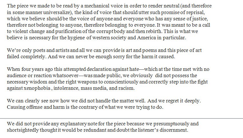TheGeminiis's tweet photo. @WendyNotilde @namarasmith @Jennybagel Statement Part 1. Thank you for reading. https://t.co/sQjAWYHVxo