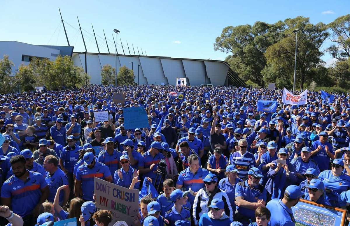 DaveWessels's tweet photo. Unbelievable turnout at our Save the Force rally this morning. @westernforce The people of WA have been unreal! https://t.co/zsFyOKhUT5