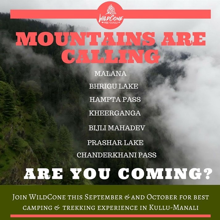 thewildcone's tweet photo. Take a break from daily grind &amp; xplore Himalayas. Feel the joy of climbing a #mountain or reaching a #lake this Sept/Oct in #Kullu #Manali https://t.co/LGZn85RIhB