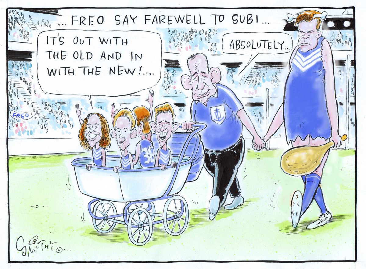smithycartoons's tweet image. Freo farewell Subi ... today's Sunday Times sport cartoon ...